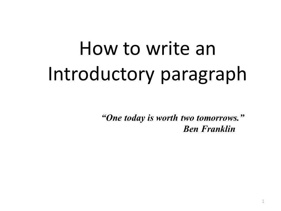 writing an introduction paragraph powerpoints